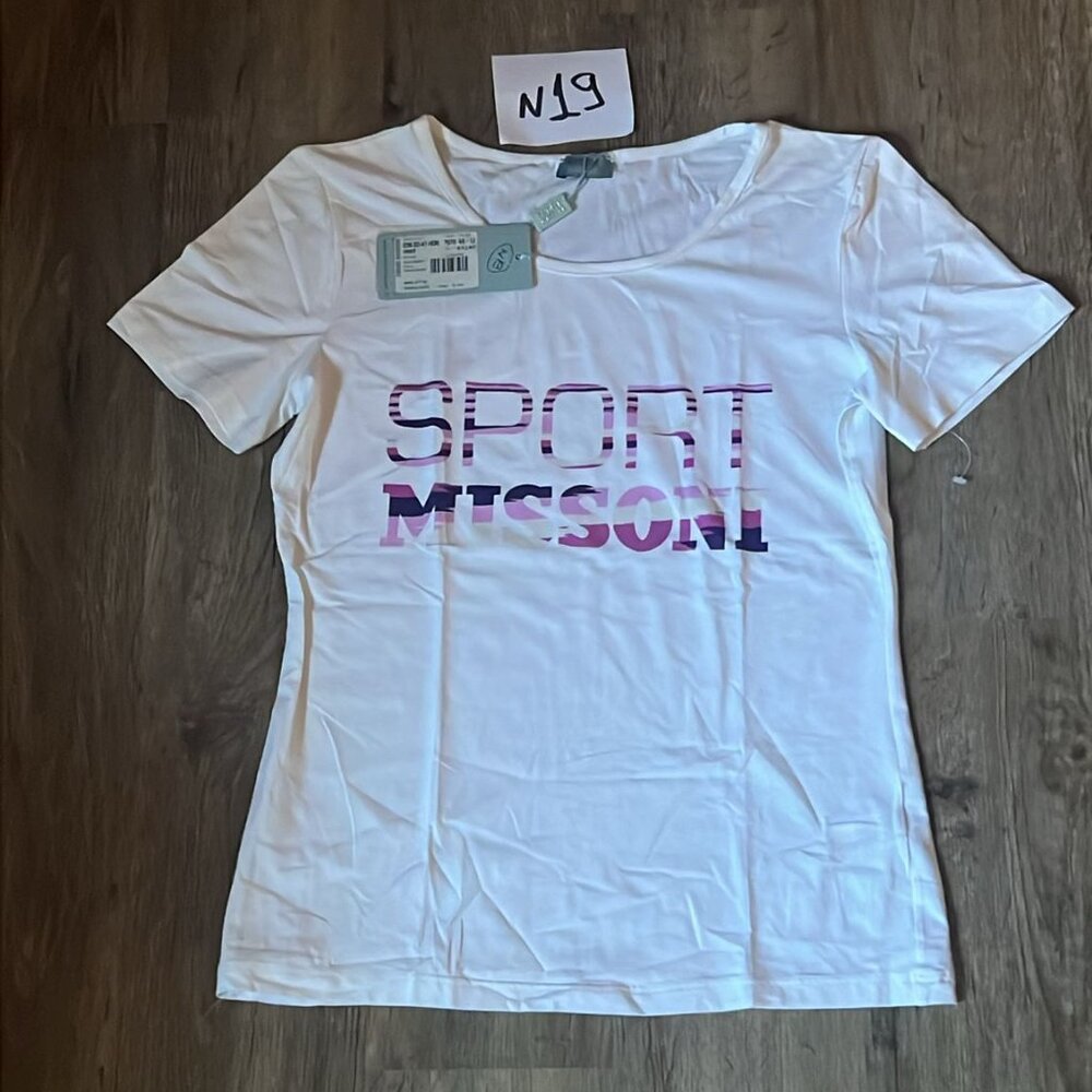 MISSONI T-shirt size 46 Italy , 10 Us made in Italy ( Number 19)